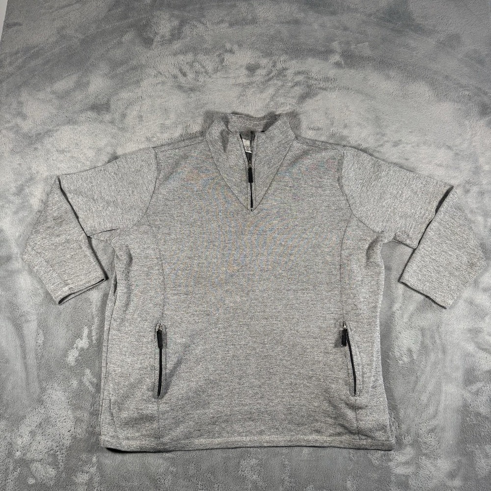 Vintage Villager Sport Woman Sweatshirt Womens Size 1X Gray 1/4 Zip Mock Neck